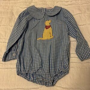 Stitchy Fish boys romper dog bubble